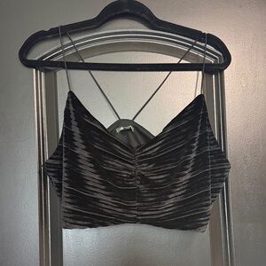 wild fable Black Velvet Ruched Cami Top